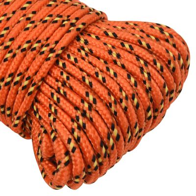 vidaXL Cuerda de barco polipropileno naranja 3 mm 25 m