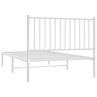 vidaXL Estructura cama sin colchón con cabecero metal blanco 100x190cm