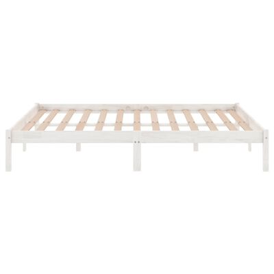 vidaXL Estructura de cama de madera maciza de pino blanco 160x200 cm