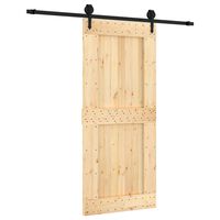 vidaXL Puerta corredera con herrajes madera maciza de pino 90x210 cm