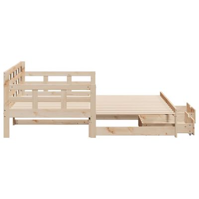 vidaXL Sofá cama nido con cajones madera maciza de pino 80x200 cm