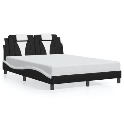 vidaXL Estructura cama con LED cuero sintético negro blanco 120x200 cm