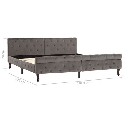 vidaXL Estructura de cama sin colchón terciopelo gris 180x200 cm