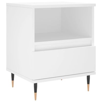 vidaXL Mesita de noche madera contrachapada blanco 40x35x50 cm