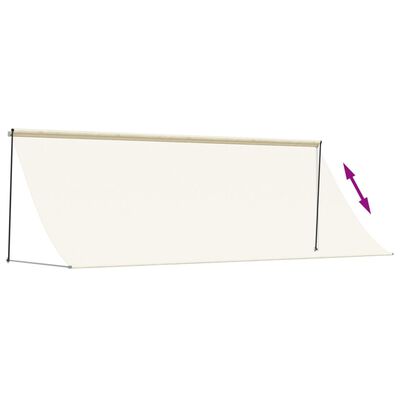 vidaXL Toldo retráctil de tela y acero crema 350x150 cm