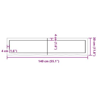 vidaXL Estante pared madera roble tratada marrón oscuro 140x30x(2-6)cm