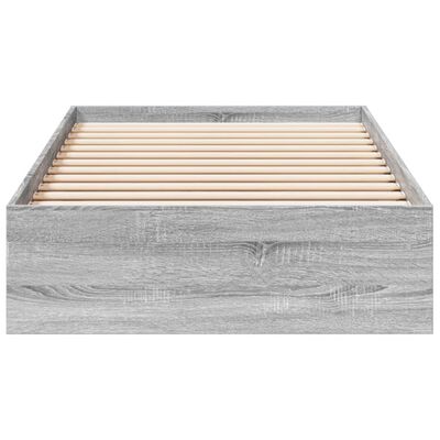 vidaXL Cama con cajones madera ingeniería gris Sonoma 100x200 cm