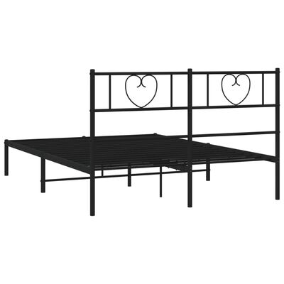 vidaXL Estructura cama sin colchón con cabecero metal negro 140x200 cm