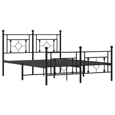 vidaXL Estructura cama sin colchón con estribo metal negro 140x200 cm