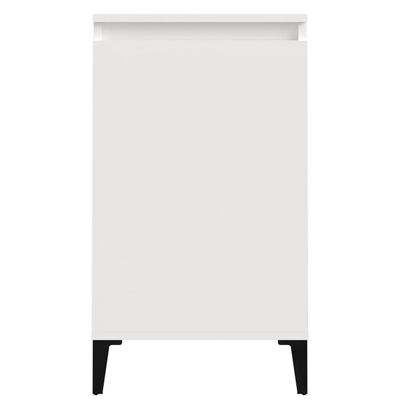 vidaXL Mesita de noche madera contrachapada blanco brillo 40x35x70 cm