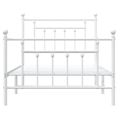 vidaXL Estructura cama sin colchón con estribo metal blanco 100x190 cm