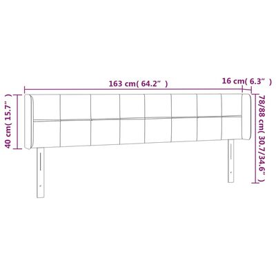 vidaXL Cabecero con LED de tela crema 163x16x78/88 cm