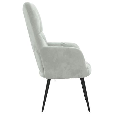 vidaXL Sillón de relax de terciopelo gris claro