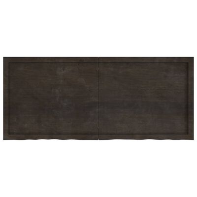 vidaXL Tablero mesa madera roble tratada marrón oscuro 140x60x(2-4) cm