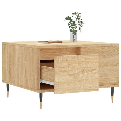 vidaXL Mesa de centro madera contrachapada roble Sonoma 55x55x36,5 cm