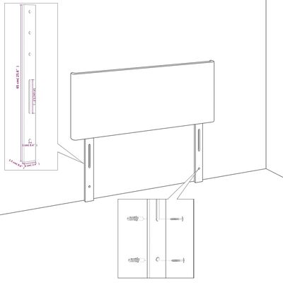 vidaXL Cabecero de tela gris claro 100x5x78/88 cm