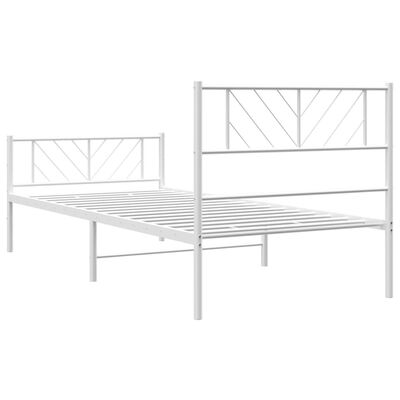 vidaXL Estructura cama sin colchón con estribo metal blanco 100x190 cm