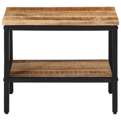 vidaXL Mesa de centro de madera maciza de mango rugosa 45x45x35 cm