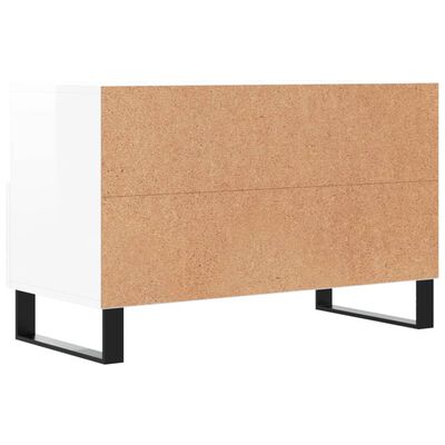 vidaXL Mueble de TV madera contrachapada blanco brillo 80x36x50 cm