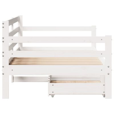 vidaXL Sofá cama con cajones madera maciza de pino 90x200 cm