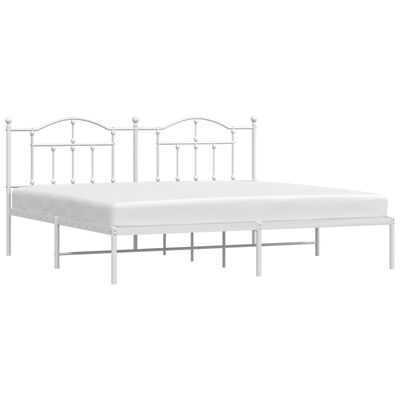 vidaXL Estructura de cama con cabecero metal blanca 200x200 cm