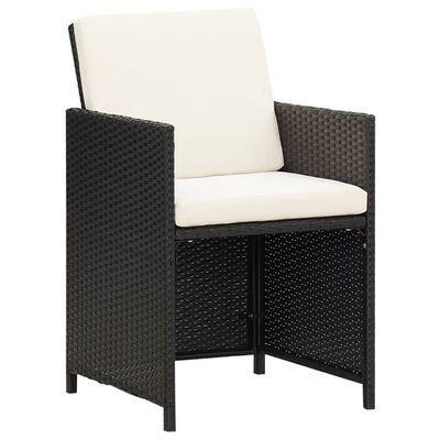 vidaXL Set comedor de jardín 19 pzas con cojines ratán sintético negro