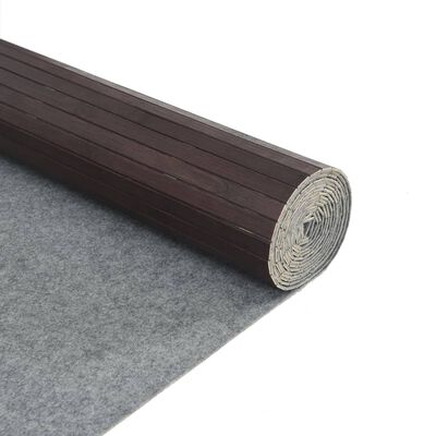 vidaXL Alfombra rectangular bambú marrón oscuro 80x400 cm