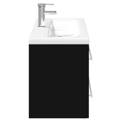 vidaXL Mueble de baño con lavabo integrado negro