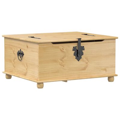 vidaXL Caja de almacenaje Corona madera maciza de pino 90x78x45 cm