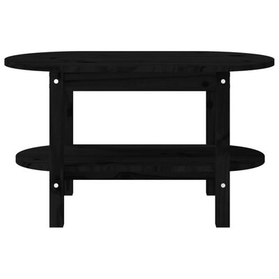 vidaXL Mesa de centro de madera maciza de pino negro 80x45x45 cm