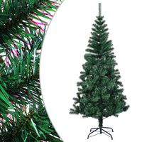 vidaXL Árbol de Navidad artificial puntas iridiscentes PVC verde 120cm