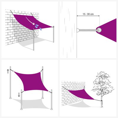 vidaXL Toldo de vela rectangular tela Oxford gris antracita 2x2,5 m