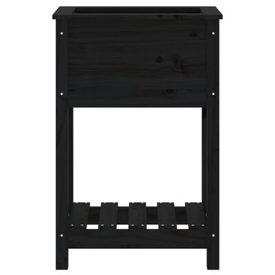 vidaXL Jardinera de madera maciza de pino negro 54x34,5x81 cm