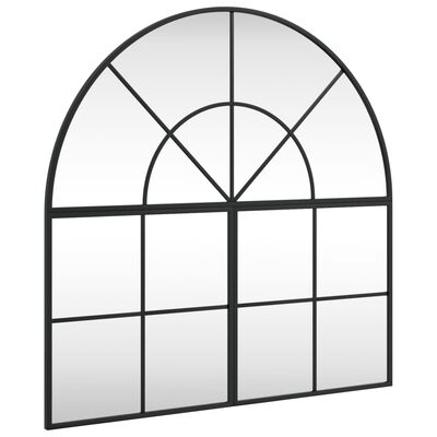 vidaXL Espejo de pared arco de hierro negro 80x80 cm