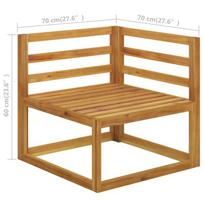 vidaXL Muebles de jardín 9 pzas cojines crema madera maciza de acacia