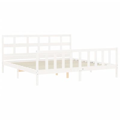 vidaXL Estructura de cama con cabecero madera maciza blanco 200x200 cm