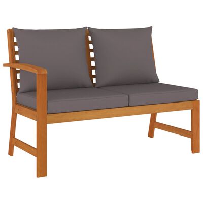 vidaXL Juego comedor jardín con cojines 11 piezas madera maciza acacia