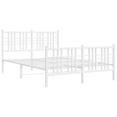 vidaXL Estructura cama sin colchón con estribo metal blanco 140x200 cm