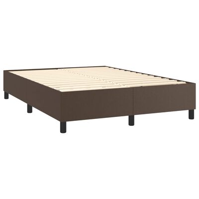 vidaXL Estructura de cama de cuero sintético marrón 140x200 cm