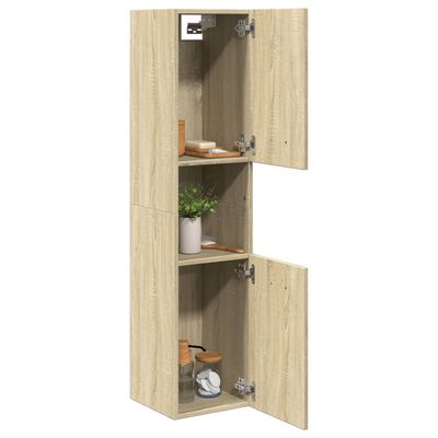 vidaXL Armario de baño madera ingeniería roble Sonoma 30x30x130 cm