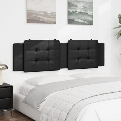 vidaXL Cabecero de cama acolchado cuero sintético negro 180 cm