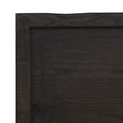 vidaXL Encimera de baño madera tratada marrón oscuro 220x40x(2-4) cm