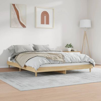 vidaXL Estructura de cama sin colchón madera roble Sonoma 140x200 cm