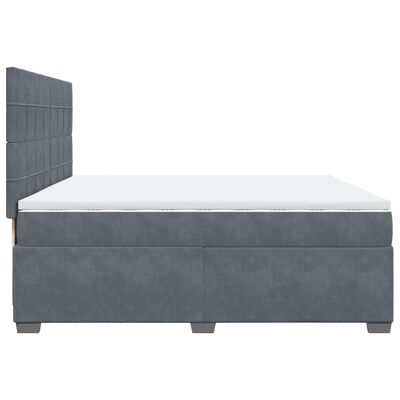 vidaXL Cama box spring con colchón terciopelo gris oscuro 200x200 cm