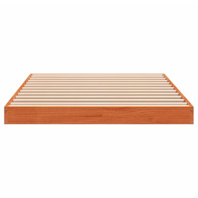 vidaXL Estructura de cama madera maciza de pino marrón cera 90x190 cm