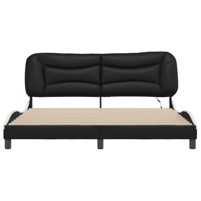 vidaXL Estructura de cama con LED sin colchón negro blanco 180x200 cm