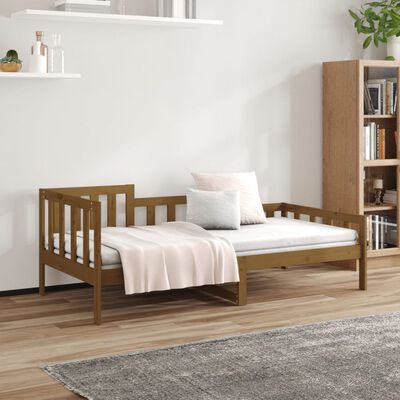 vidaXL Sofá cama de madera maciza de pino marrón miel 90x190 cm