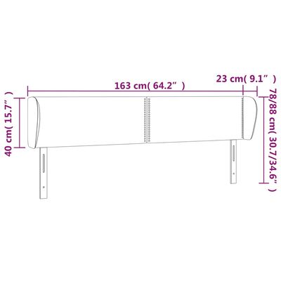 vidaXL Cabecero de tela color crema 163x23x78/88 cm