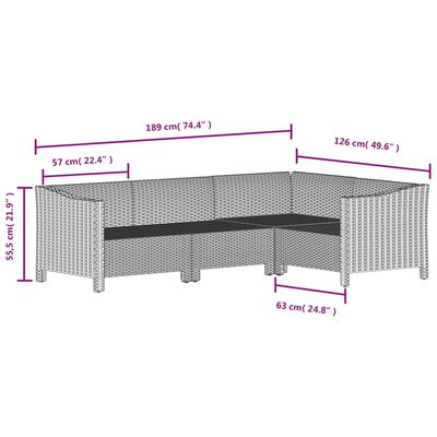 vidaXL Set de muebles de jardín 5 pzas y cojines ratán sintético gris