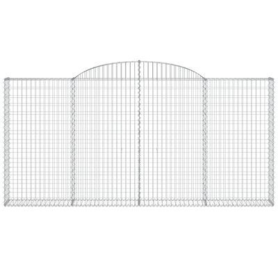 vidaXL Cestas de gaviones 7 uds forma de arco hierro 300x30x140/160 cm